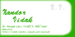 nandor vidak business card